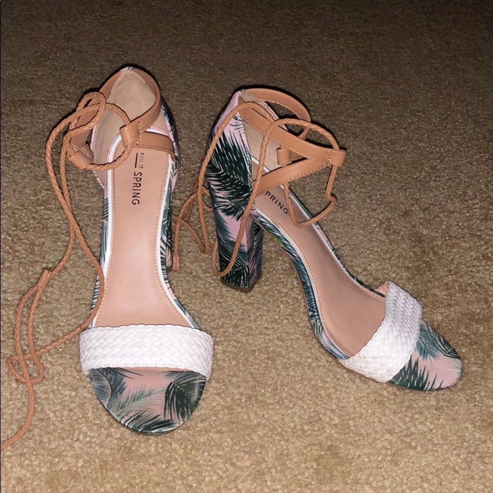 Tropical tie up heels